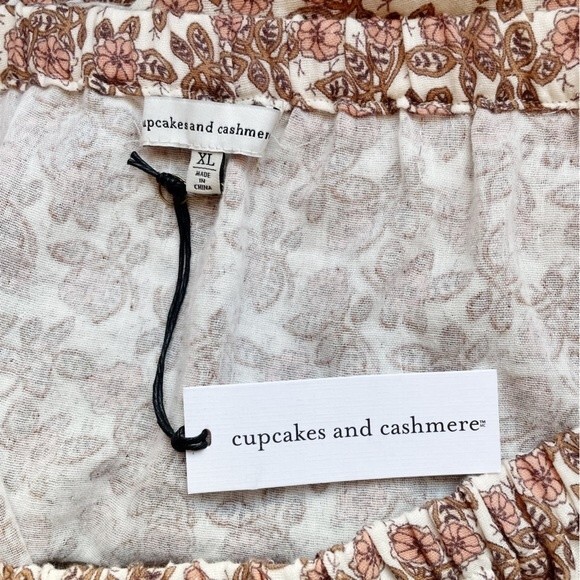 NWT Cupcakes & Cashmere Floral Off The Shoulder Top Cotton Boho Bohemian Size XL - Picture 6 of 10